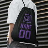 Custom Black Light Purple Drawstring Bag