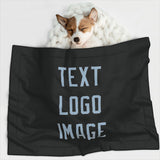 Custom Black Light Blue Pet Blanket