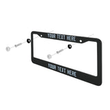 Custom Black Light Blue License Plate Frame