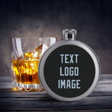 Custom Black Light Blue Hip Flask