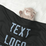 Custom Black Light Blue Pet Blanket