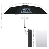 Custom Black Light Blue Automatic Umbrella