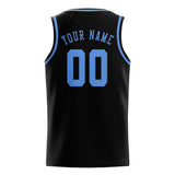 Custom Black & Light Blue Colors Design Sports Basketball Jersey