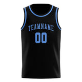Custom Black & Light Blue Colors Design Sports Basketball Jersey