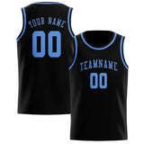 Custom Black & Light Blue Colors Design Sports Basketball Jersey