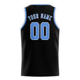 Custom Black & Light Blue Colors Design Sports Basketball Jersey