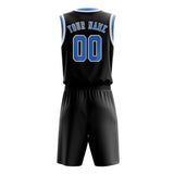 Custom Black Light Blue Basketball Set
