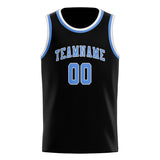 Custom Black & Light Blue Colors Design Sports Basketball Jersey