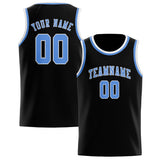 Custom Black & Light Blue Colors Design Sports Basketball Jersey