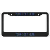 Custom Black Sky Blue License Plate Frame