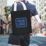 Custom Black Navy Canvas Tote Bag