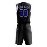Custom Black Sky Blue Basketball Set