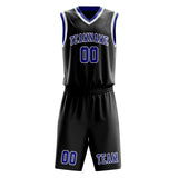 Custom Black Sky Blue Basketball Set