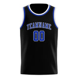 Custom Black & Sky Blue Colors Design Sports Basketball Jersey