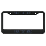 Custom Black Blue License Plate Frame