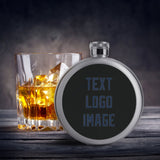 Custom Black Blue Hip Flask