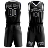 Custom Black Blue Basketball Set