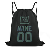 Custom Black Blue Green Drawstring Bag