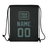 Custom Black Blue Green Drawstring Bag