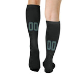 Custom Black Blue Green Knee-High Sock