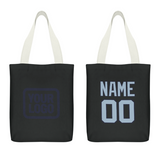 Custom Black Light Blue Canvas Tote Bag