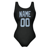 Custom Black Light Blue Swimsuit
