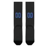 Custom Black Sky Blue Knee-High Sock