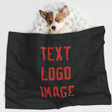 Custom Black Orange Red Pet Blanket
