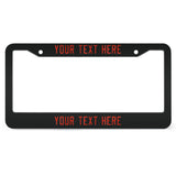 Custom Black Orange Red License Plate Frame