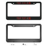 Custom Black Orange Red License Plate Frame