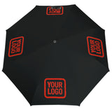 Custom Black Orange Red Automatic Umbrella