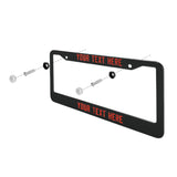 Custom Black Orange Red License Plate Frame