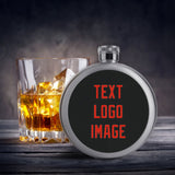 Custom Black Orange Red Hip Flask