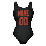 Custom Black Coral Red Swimsuit