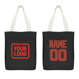 Custom Black Coral Red Canvas Tote Bag
