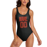 Custom Black Coral Red Swimsuit