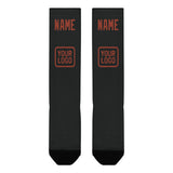 Custom Black Coral Red Knee-High Sock