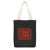 Custom Black Coral Red Canvas Tote Bag
