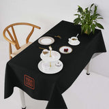 Custom Black Orange Red Square Table Cloth