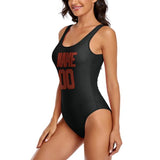 Custom Black Coral Red Swimsuit