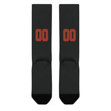 Custom Black Coral Red Knee-High Sock