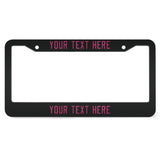 Custom Black Pink License Plate Frame