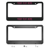 Custom Black Pink License Plate Frame