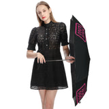 Custom Black Pink Automatic Umbrella