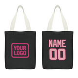 Custom Black Light Pink Canvas Tote Bag