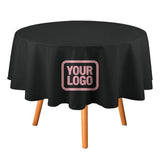 Custom Black Light Pink Round Table Cloth