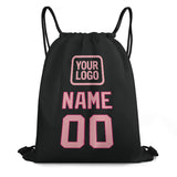 Custom Black Light Pink Drawstring Bag