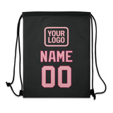 Custom Black Light Pink Drawstring Bag