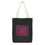 Custom Black Light Pink Canvas Tote Bag