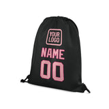 Custom Black Light Pink Drawstring Bag